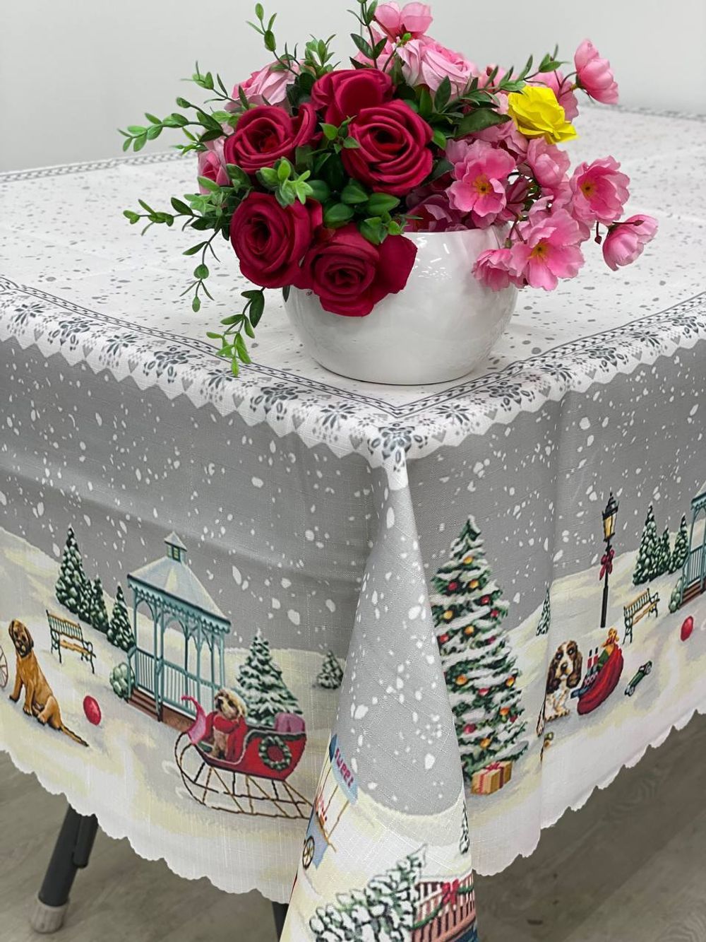 Скатерть НОВЫЙ ГОД 150/220 ЛИКВИ!