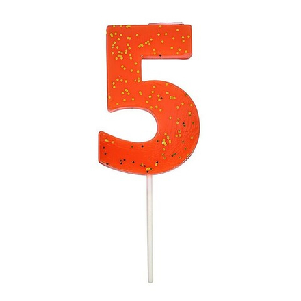 Восковая свеча цифра "5" 1шт