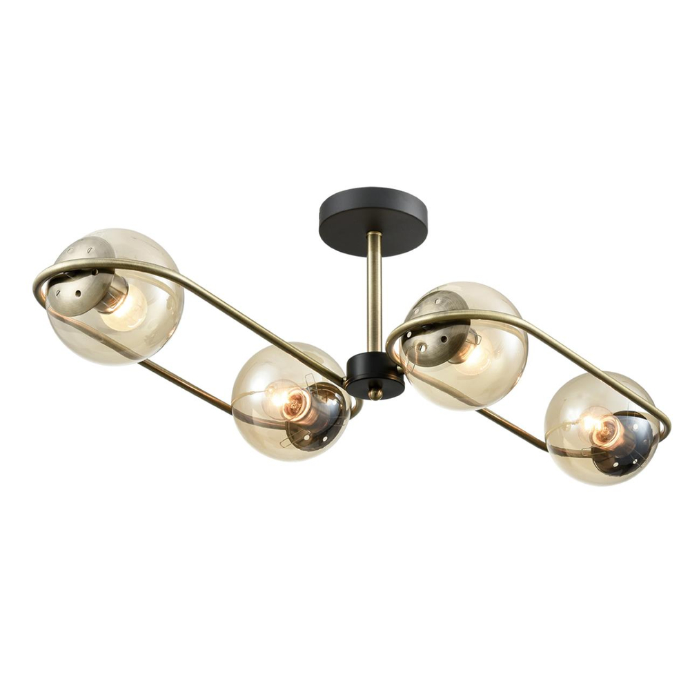 8062/4C COMFI LN24 000 черный/тонированный металл/стекло Люстра потолочная E27 4*60W 220V ERENA