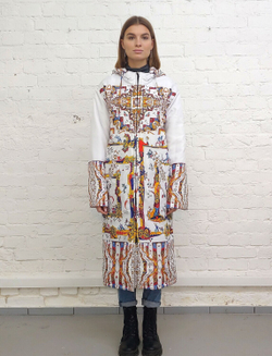 Пальто "Лабиринт 2", по мотивам средневековых буквиц и фантастических существ со страниц Псалтыри Латтрелла