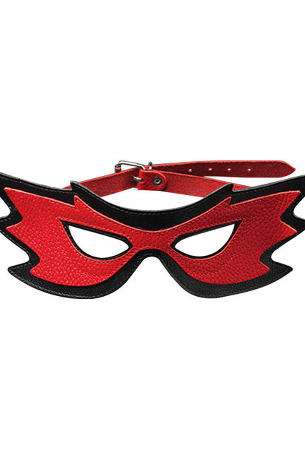 Кожаная маска на глаза (красный с черным) (Цвет: красный с черным)