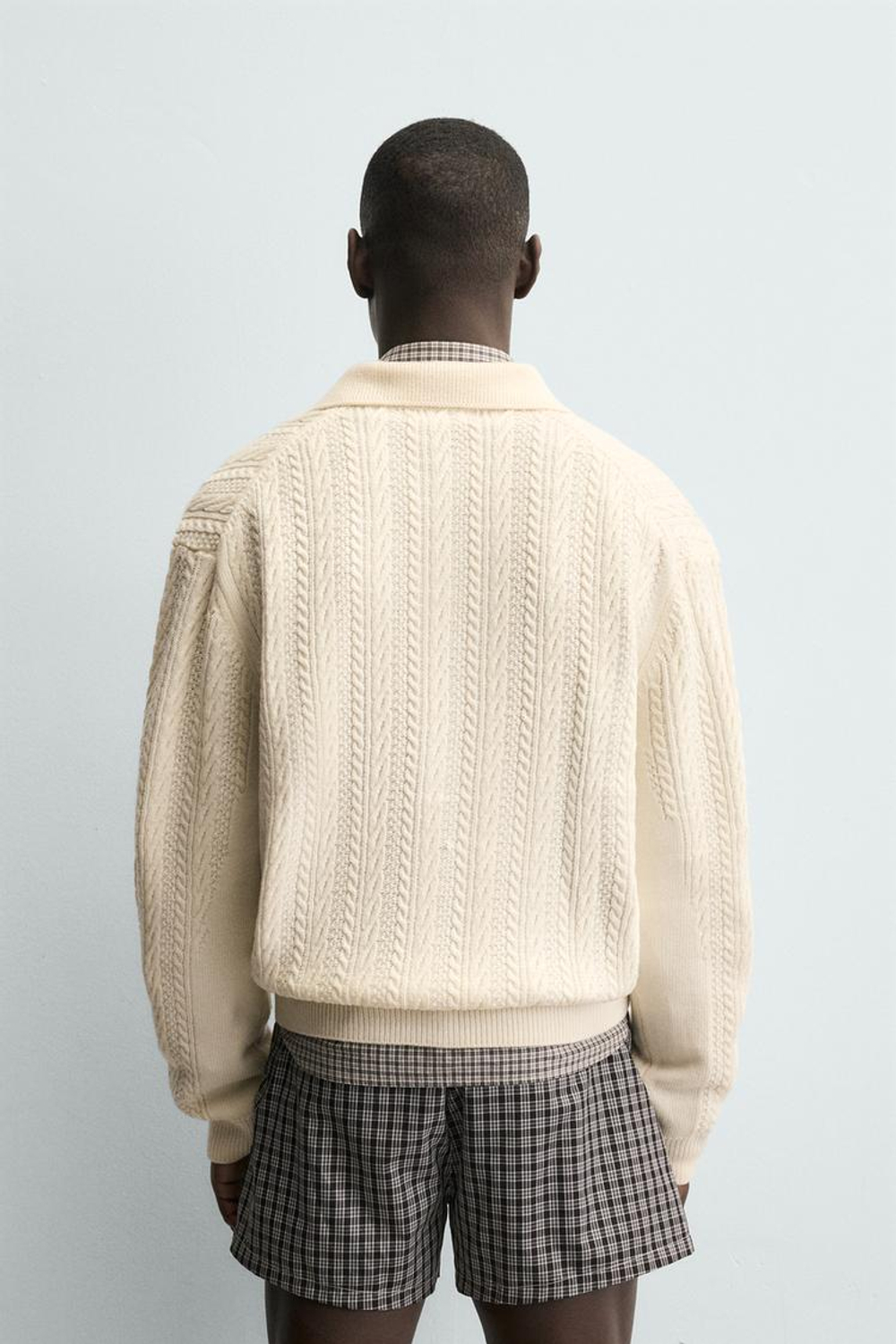 ZARA КАРДИГАН СО СТРУКТУРНЫМ УЗОРОМ «КОСЫ», ЭКРЮ