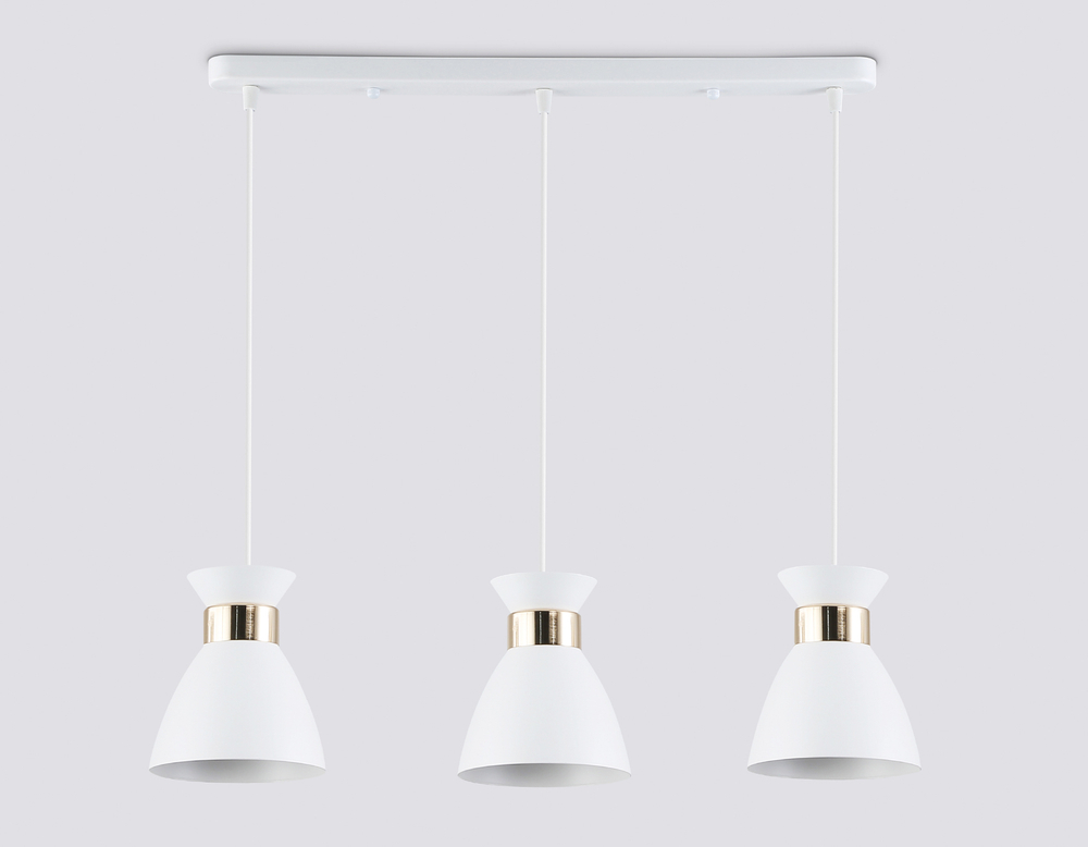 Светильник подвесной TR8466/3 WH/FGD белый/золото E27/3 max 60W 550*135*1000