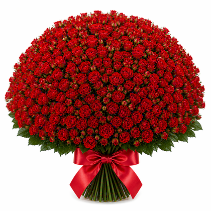 Букет из 101 кустовой красной розы