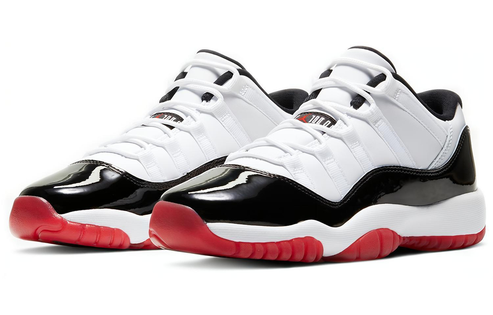 Jordan Air Jordan 11 Retro Low "Concord Breed" Buckle Shock Relief Anti-slip Wear Low Help Vintage Basketball Shoes GS Black Red