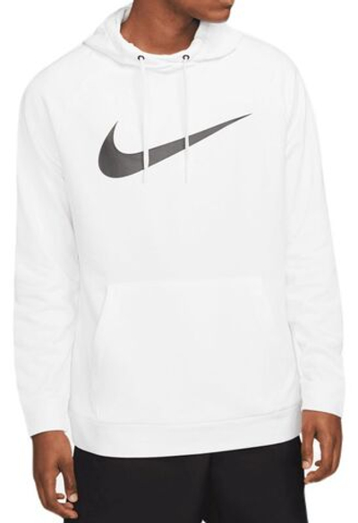 Мужская теннисная кофта Nike Dri-Fit Hoodie PO Swoosh - white/black