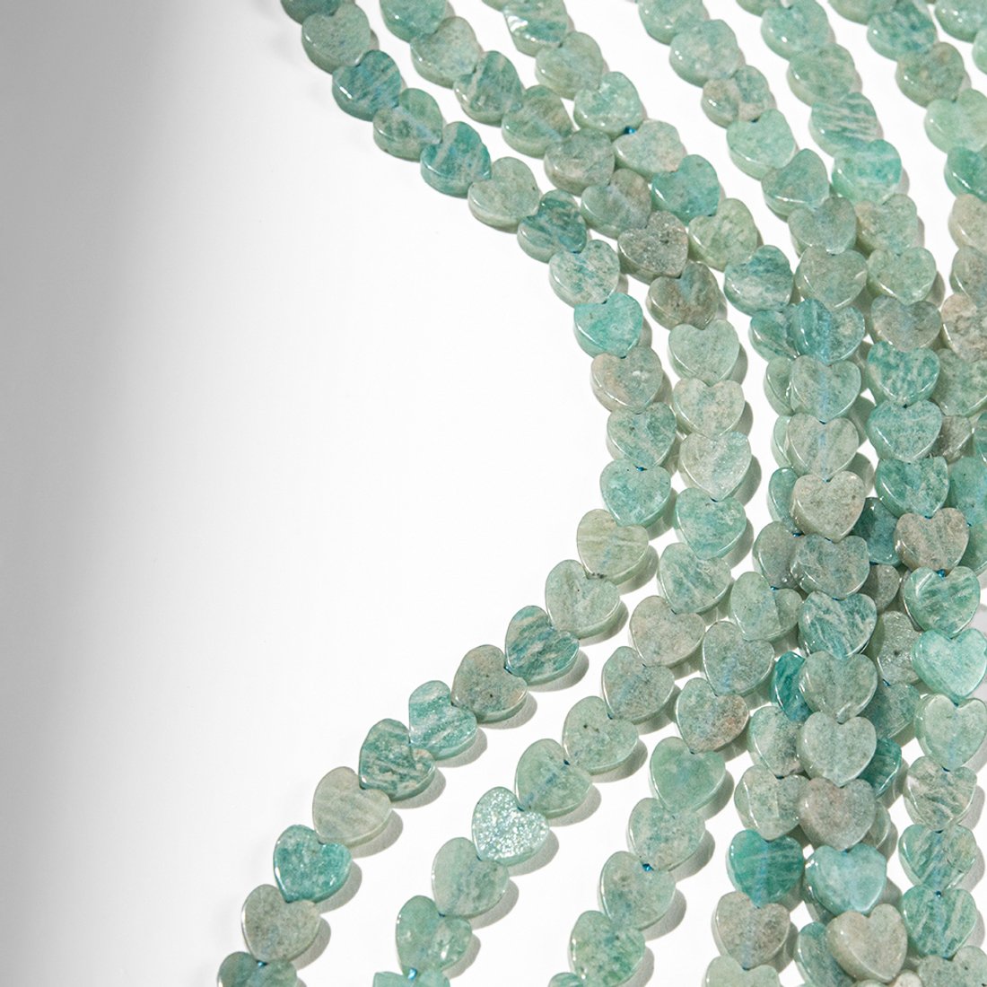 Амазонит натуральный, мини-сердечки, 6,3мм