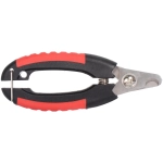 Когтерез для животных с ограничителем «ЛАПУСИКИ», коллекция БРО, прорезиненная ручка, цвет чёрный/красный, 4.5*12.5см (блистер)