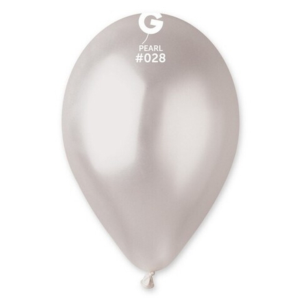 Воздушные шары Gemar, цвет 028 металлик, белый жемчужный, 100 шт. размер 10"