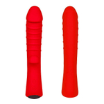 Красный вибромассажер 5  Silicone Wild Passion - 19,1 см.