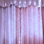 Гирлянда для дома Занавес "Бриллиант" 3м 300ламп LED, 8 реж, с подвесами и пультом д/у, Белый