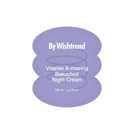 Крем для лица ночной ретинол и бакучиол By Wishtrend - Vitamin A-mazing bakuchiol night cream, 1г