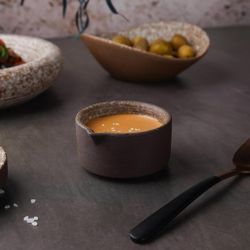 Соусник 60 мл d 7,4 см h3,7 см круглый с носиком Brown Untouched Taiga P.L. Proff Cuisine [1]