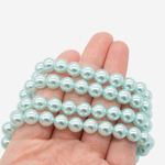 Хрустальный жемчуг, оттенок "Тиффани", шар 8мм, улучшенное покрытие