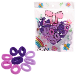 Резинки для волос 80шт «МИНДАЛЬ», оттенки фиолетового, d-2см