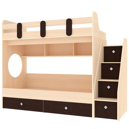 Двухъярусная кровать КарИВи Фортуна-2  Дуб Молочный Венге