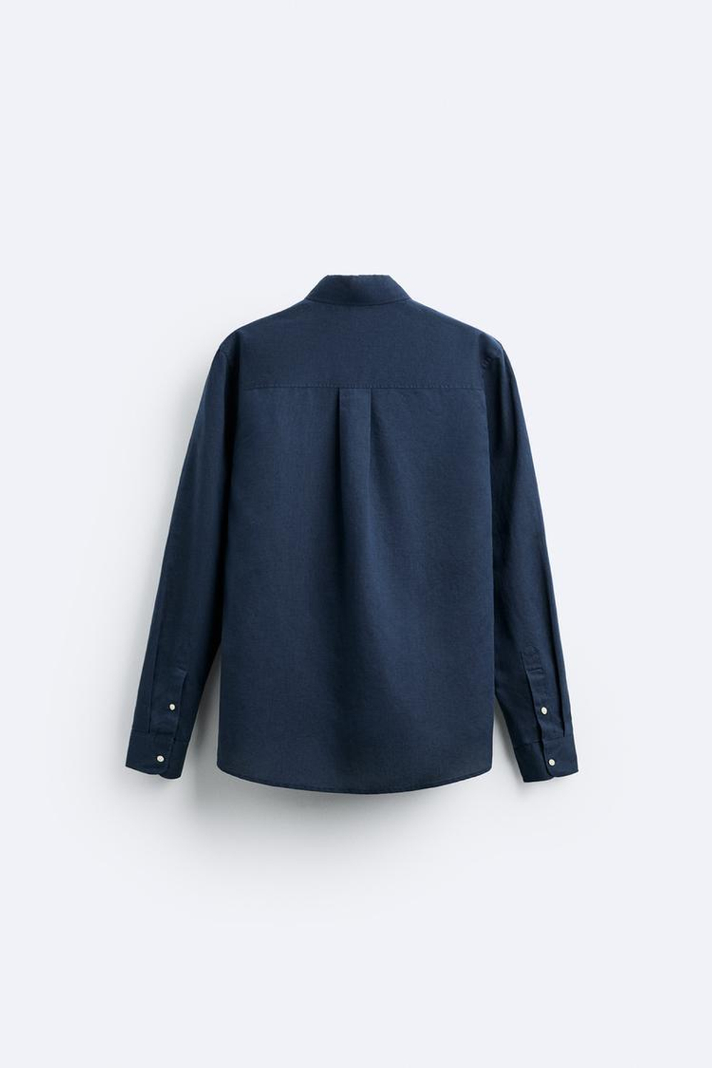 ZARA РУБАШКА ИЗ СМЕСОВОГО ЛЬНА, МОРСКОЙ СИНИЙ