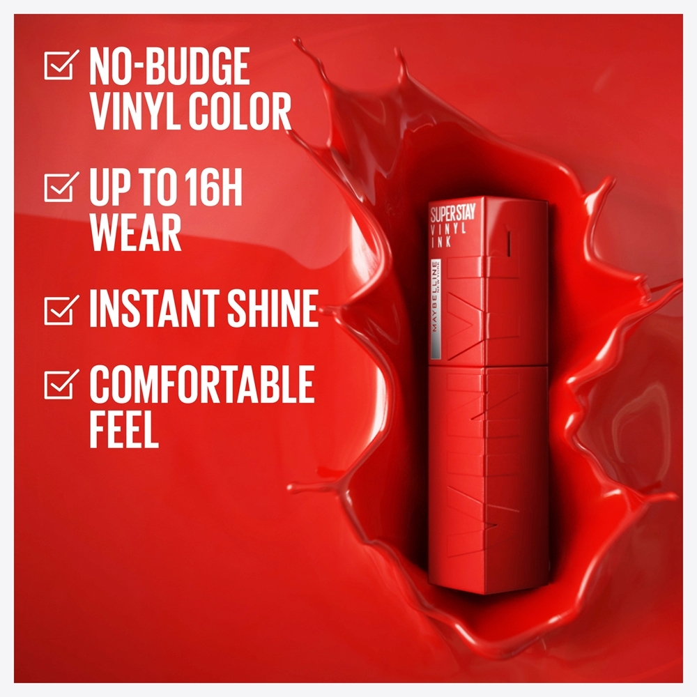 MAYBELLINE NEW YORK SuperStay Vinyl Ink - Стойкая жидкая помада, 4,2 ml