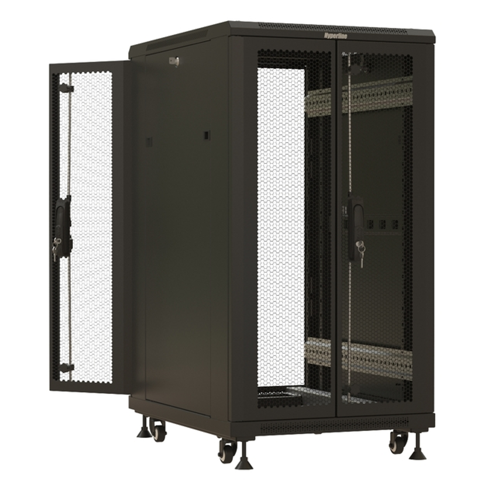 Шкаф напольный 19", 18U Hyperline TTBR-1866-DD-RAL9004