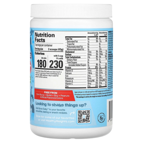 Grow Daily, Whey Protein & Nutrition Mix, For Kids 3+, Vanilla, 10.6 oz (301 g)