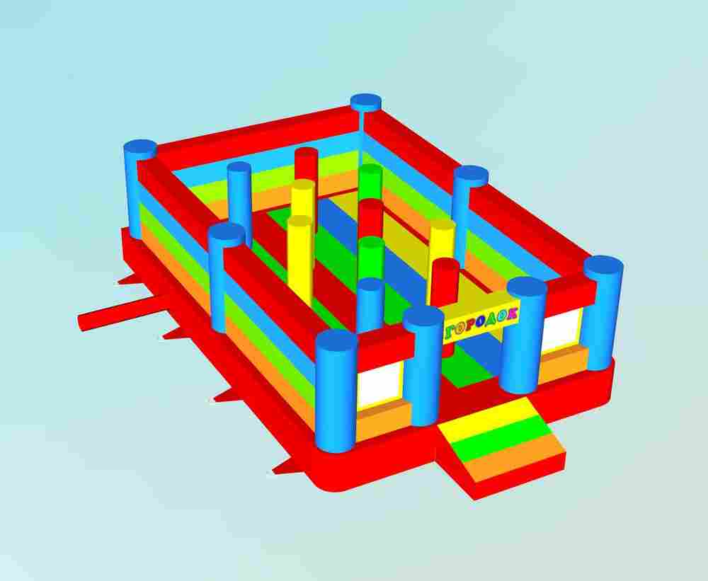 Коммерческий надувной батут "Городок", 6*4*1.8 м.