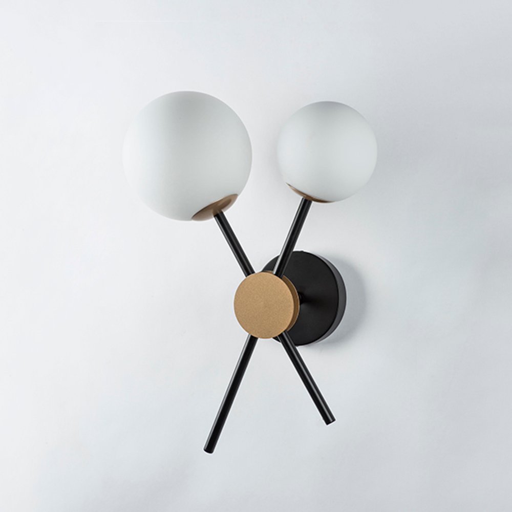 815620 Бра CROCO 2х40W E14 ЧЕРНЫЙ МАТОВЫЙ/ЗОЛОТО