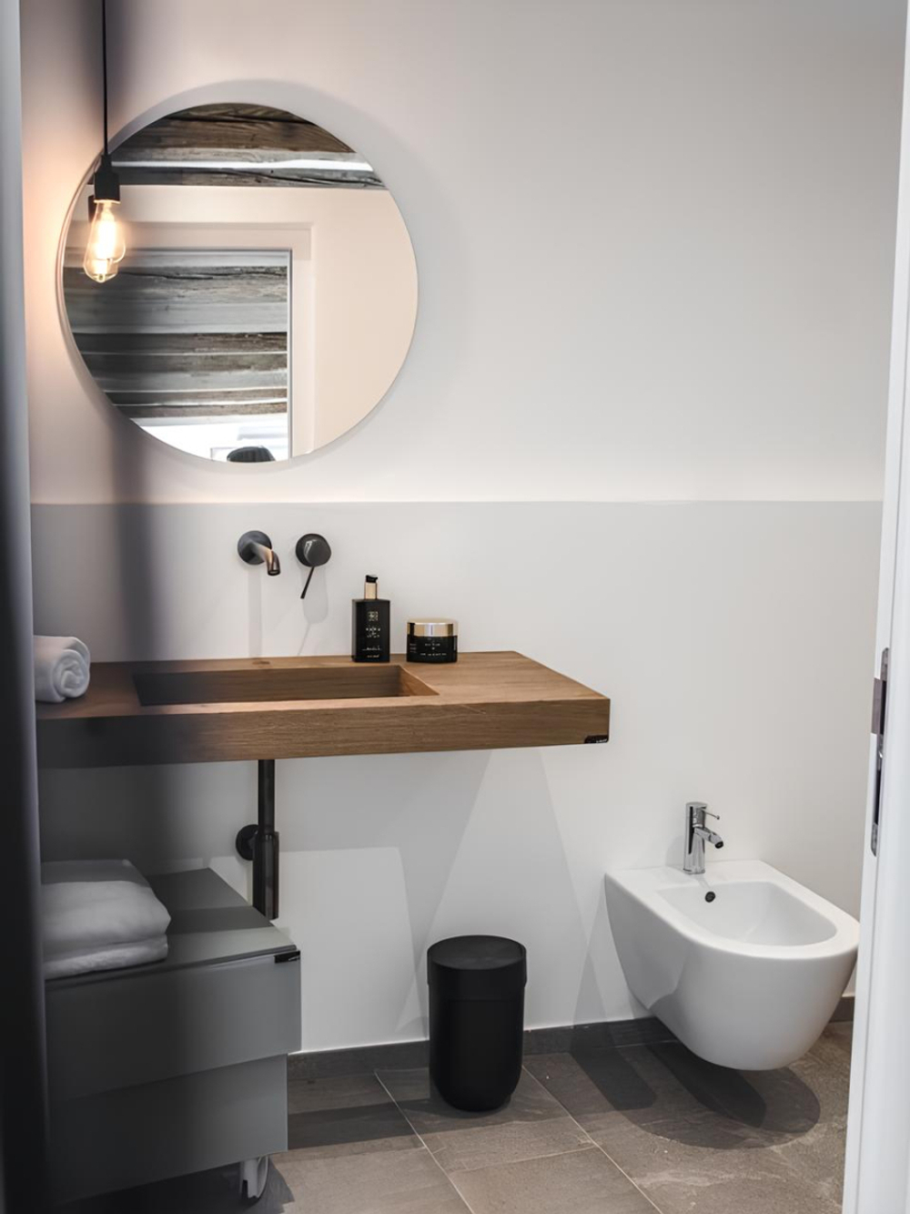 Cмеситель для раковины Gessi316, встраиваемый, настенный, с длинным изливом, без донного клапана, внешние части, цвет Black Metal Brushed PVD