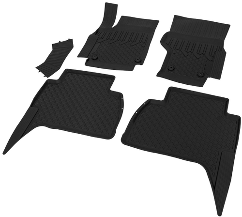 Коврики в салон автомобиля Rival для Volkswagen Amarok пикап (кроме прорезиненного пола) 2010-2020, литьевой полиуретан, с крепежом, 5 частей, 65807001