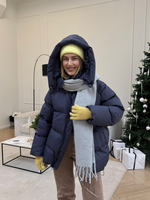 Пуховик Рокет миди синий