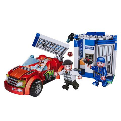 Конструктор пластмассовый 150эл. Полиция "Побег из тюрьмы" 3169-KK (Город мастеров)