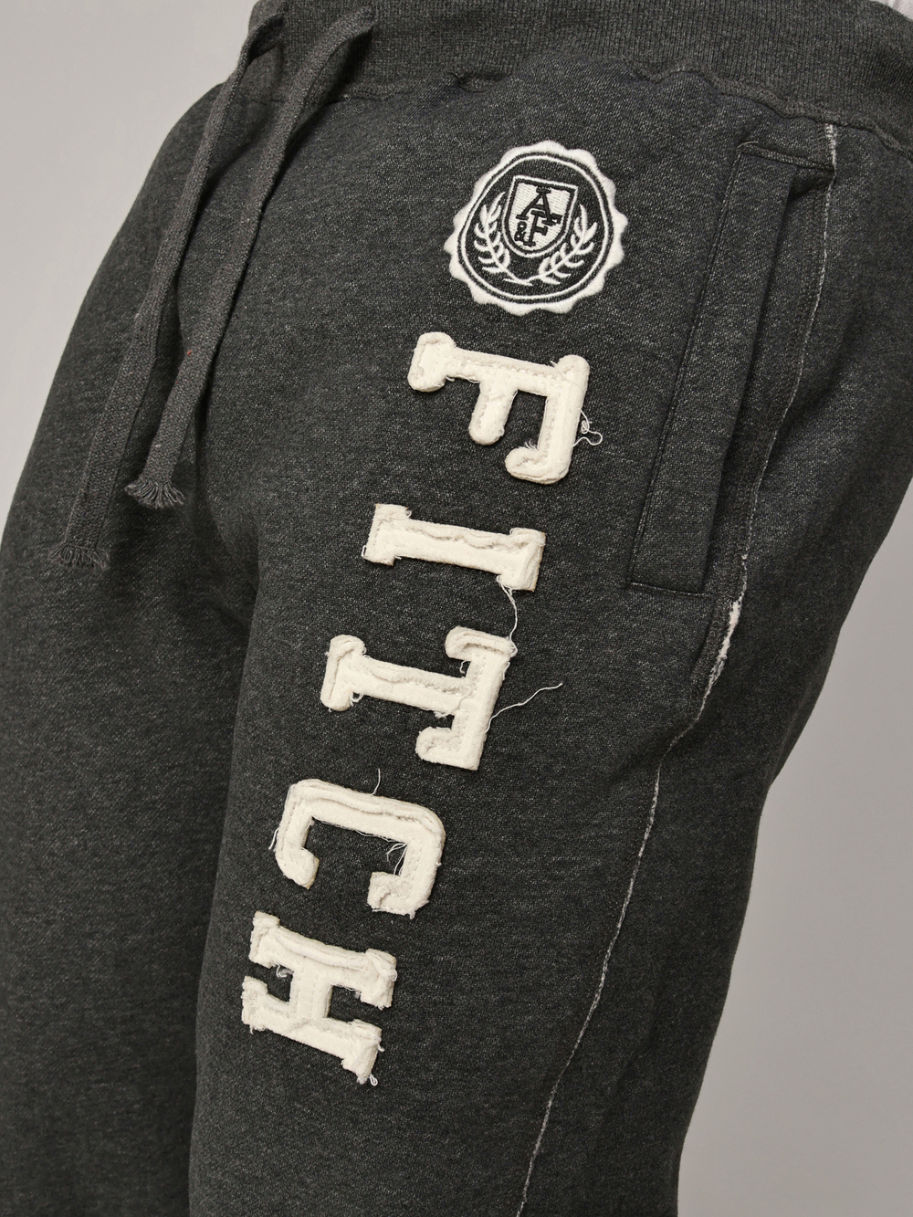 Трикотажные прямые флисовые брюки Abercrombie & Fitch FABT12