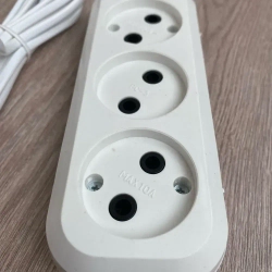 Электрический удлинитель тройник Obihod обиход ШВВП, 3м, белый, 6A