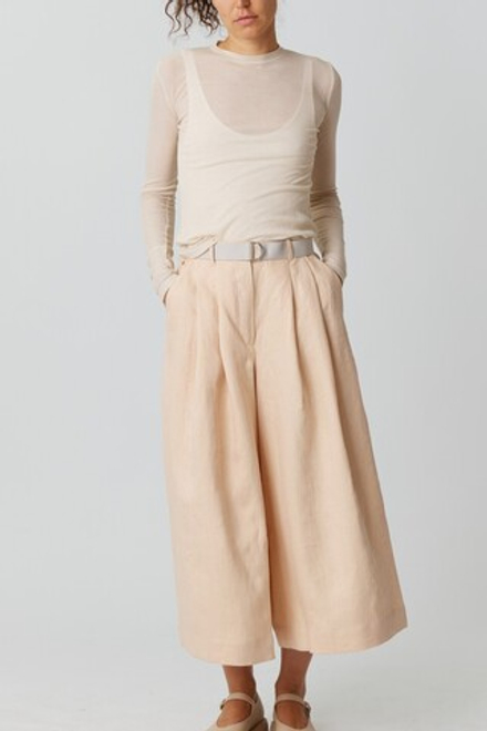 Кюлоты из льна бежевого цвета