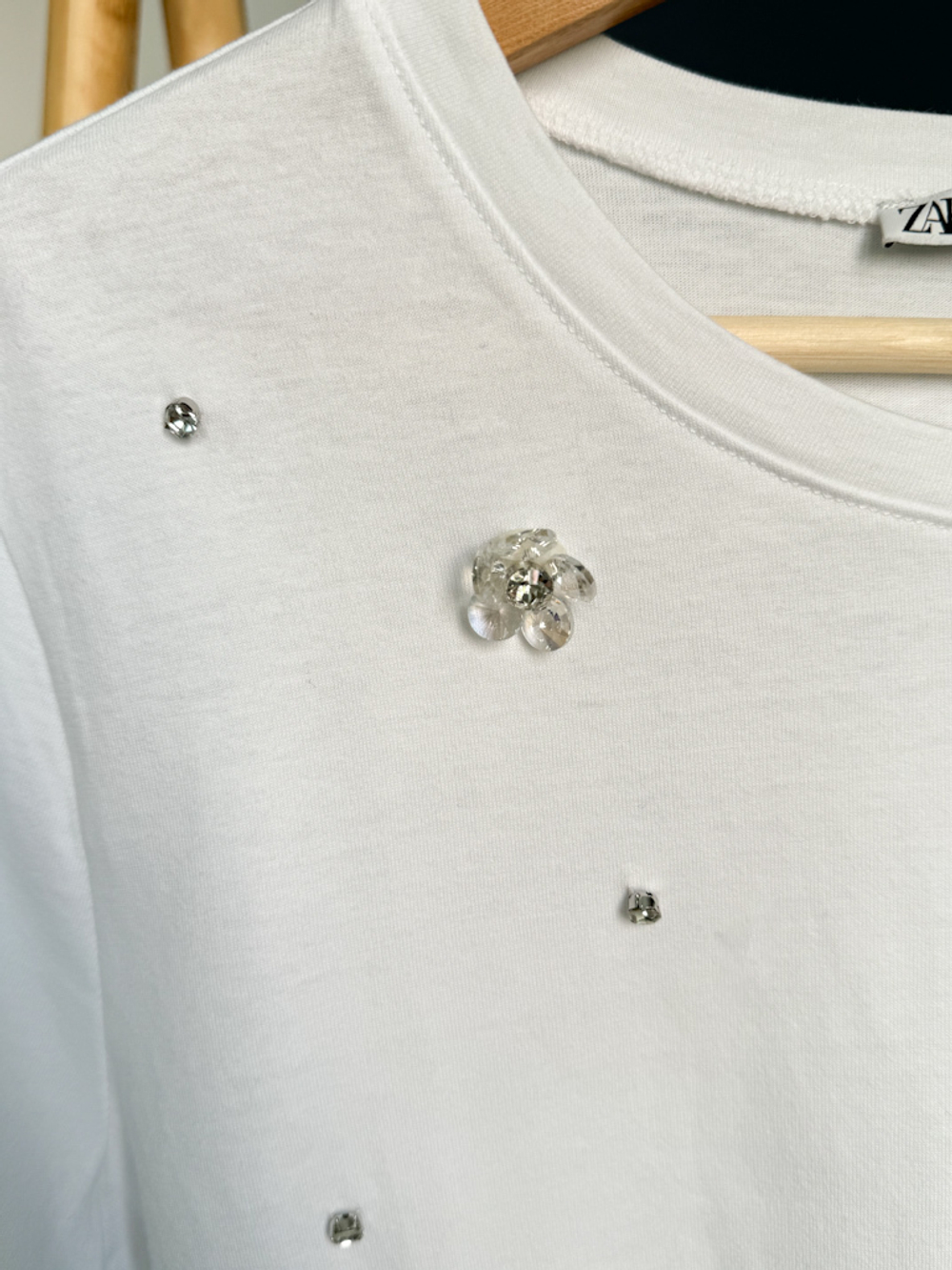 Хлопковая футболка Zara, L