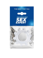 Прозрачное эрекционное кольцо со стимулирующими шариками (Цвет: прозрачный)