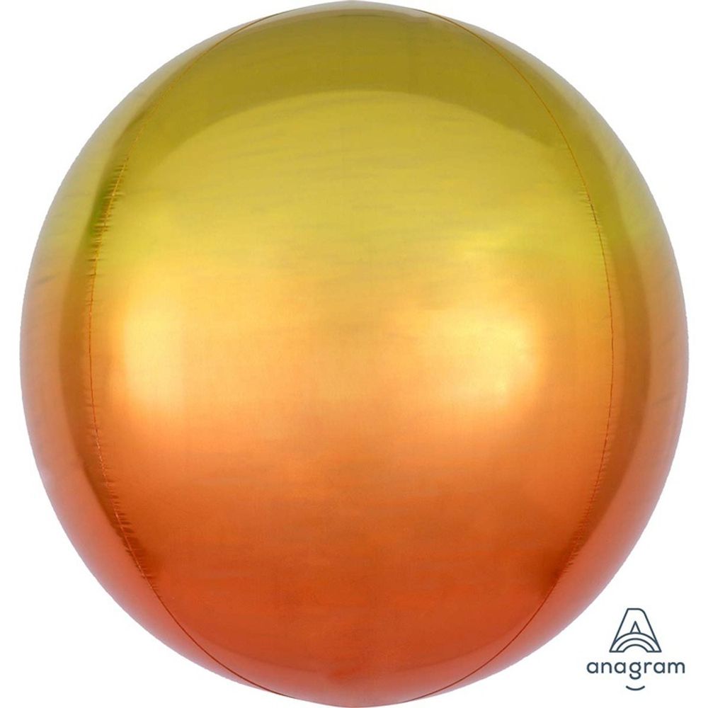 Шар 3D Сфера Омбре Желто-оранжевая 41 см