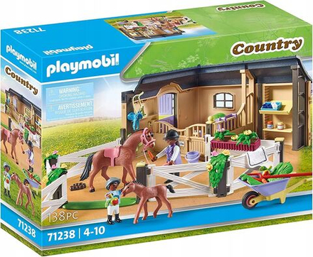 Конструктор Playmobil Country - Деревенская конюшня + аксессуары и фигурки лошадей - Плеймобиль 71238