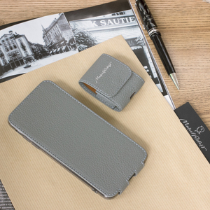 Чехол для iPhone XS Max из натуральной кожи теленка, стального цвета