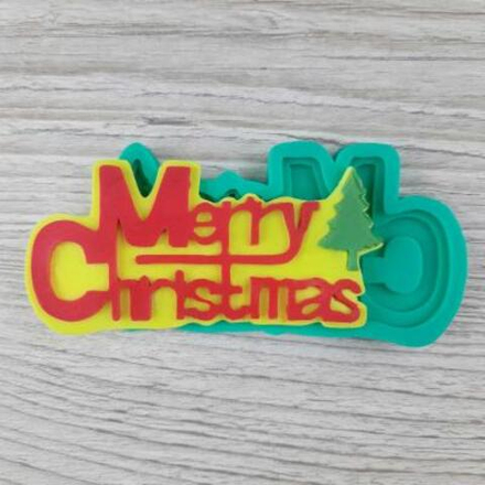Силиконовый молд надпись Marry Christmas 2