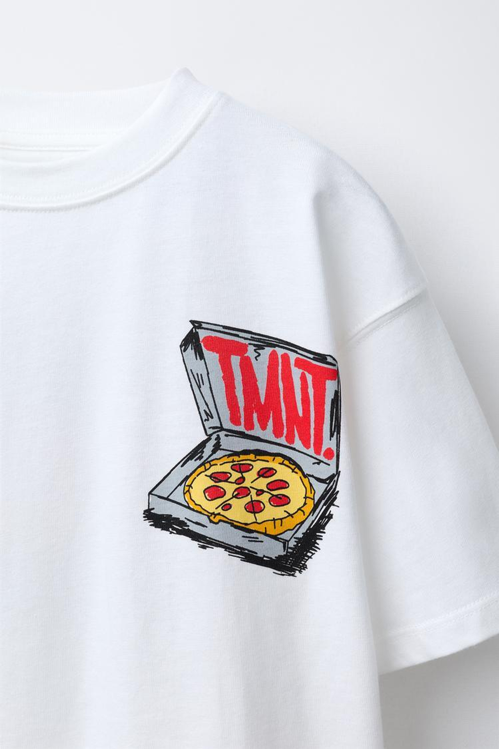 ZARA ФУТБОЛКА С ПРИНТОМ ЧЕРЕПАШКИ-НИНДЗЯ © VIACOM, БЕЛЫЙ