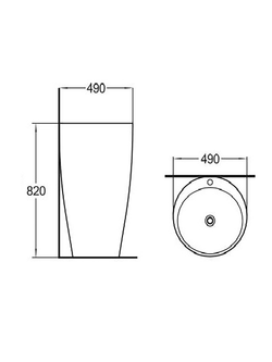 Раковина напольная  WeltWasser WW LEERBACH 4949 GL-WT 490х490х820