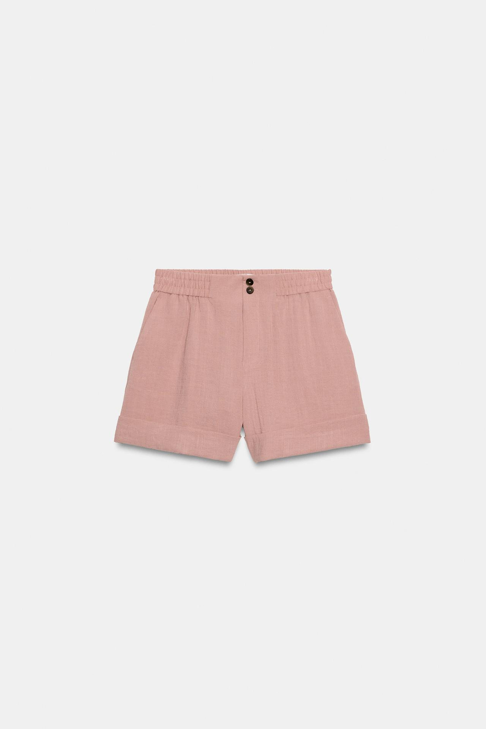 ZARA ШОРТЫ С ОТВОРОТАМИ, РОЗОВЫЙ