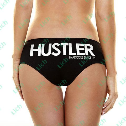 Женские трусики с надписью Hustler Hardcore Since 74
