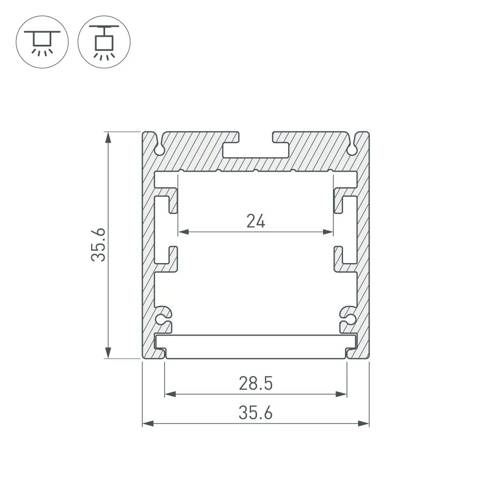 Профиль SL-ARC-3535-D800-A45 BLACK (320мм, дуга 1 из 8) (Arlight, Алюминий) 027640
