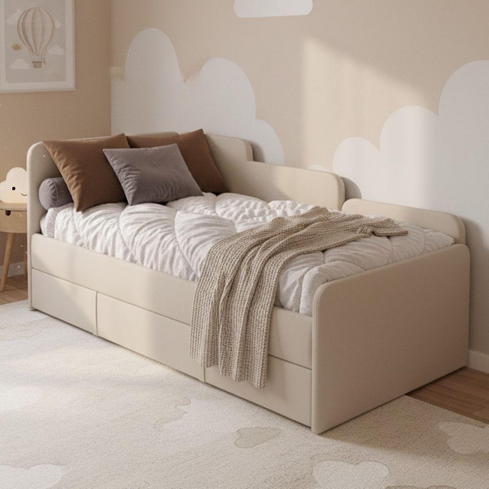 Кровать подростковая тахта 180х90 см с ящиком (беж Беверли)