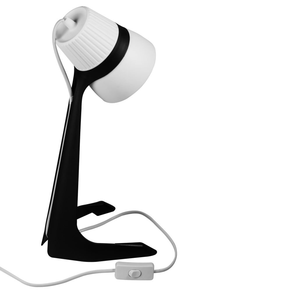 ULO-K22 D-E14-A BLACK-WHITE Светильник настольный. 40W. Цоколь E14. Механический выключатель. Черный с белым. ТМ Uniel