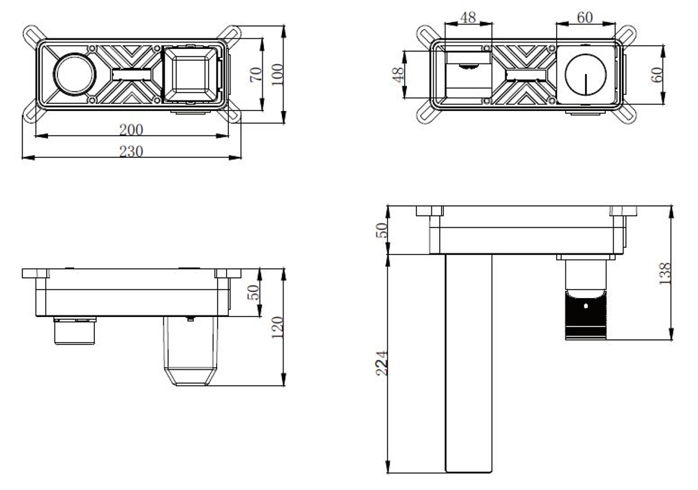 Смеситель для раковины Домус (Domus) Vincea VBFW-5DM01CH встраиваемый, хром