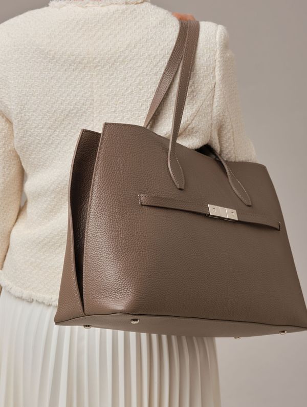 Кожаная сумка Bossy DBR 31382 таупе