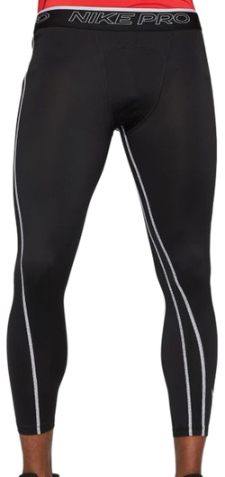 Мужские теннисные штаны Nike Pro Dri-Fit 3QT Tight M - black/white/white