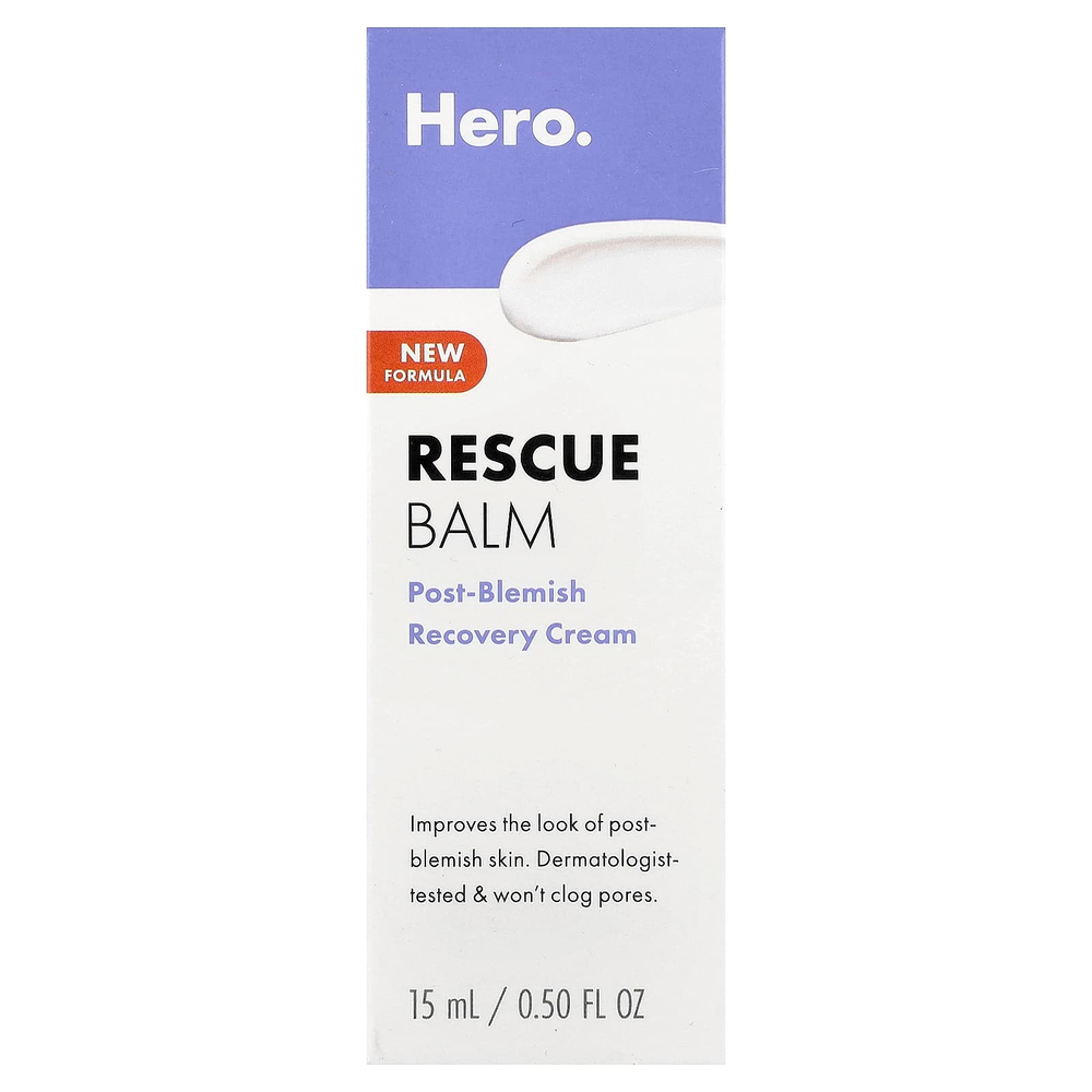 Hero Cosmetics, Rescue Balm, восстанавливающий крем для устранения высыпаний, 15 мл (0,5 жидк. унции)